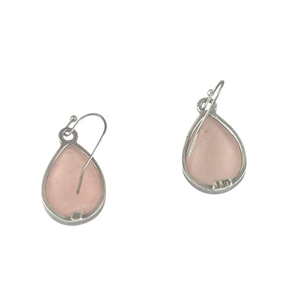 Rose Quartz Teardrop Sterling Silver Earrings Classic Gift For Her - Picture 6 of 6